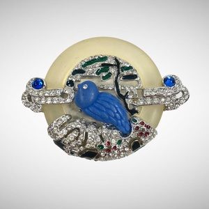 Jewelry Brooch Pin Vintage Art Deco 89 Co Figural Bird Brooch Rhinestones Pin!